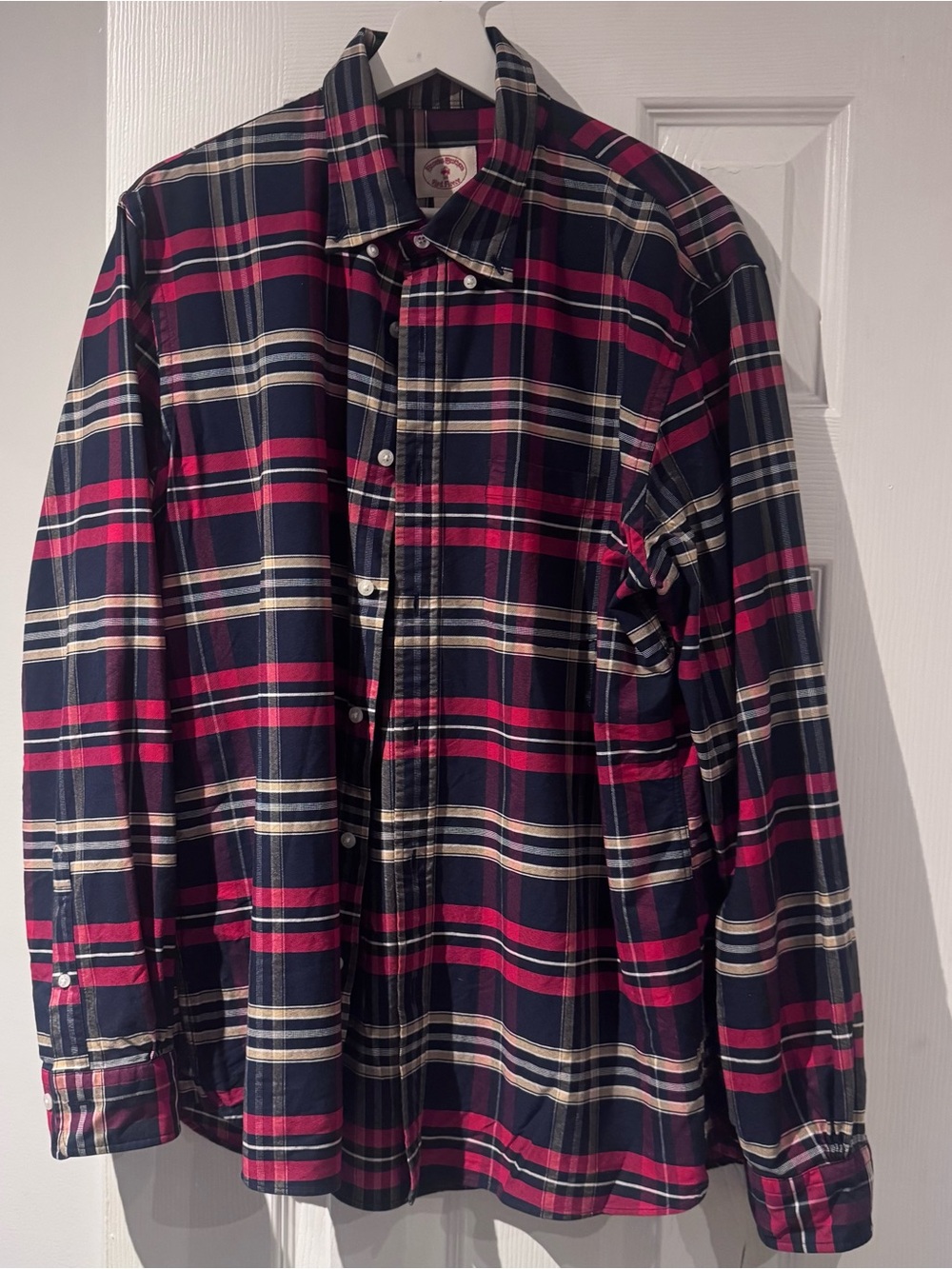 BROOKS BROTHERS Button-Down Shirt - Navy & Red PLAID